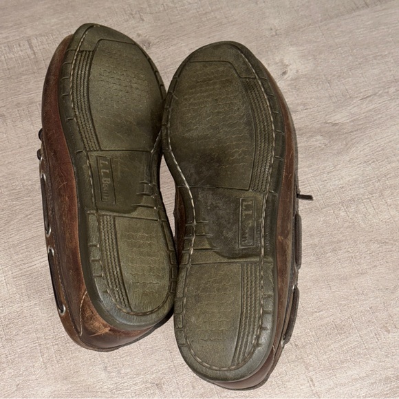 LL Bean Men\'s Brown Leather Handsewn Casual Moccasin Shoes Size 10